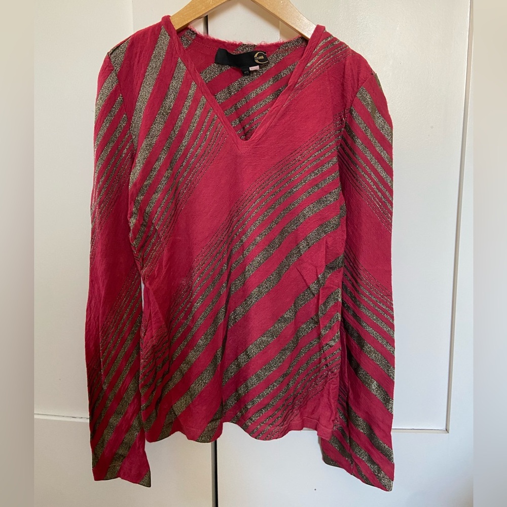 Just Cavalli Metallic Striped Top